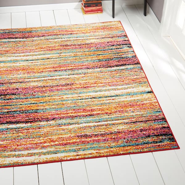 Splash Orange/Blue 2 ft. x 3 ft. Striped Area Rug