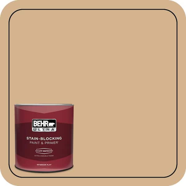 BEHR ULTRA 1 qt. Home Decorators Collection #HDC-NT-04 Creme De Caramel Extra Durable Flat Interior Paint & Primer