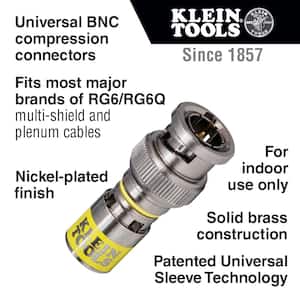 Universal BNC Compression Connector for RG6/6Q (10-Pack)