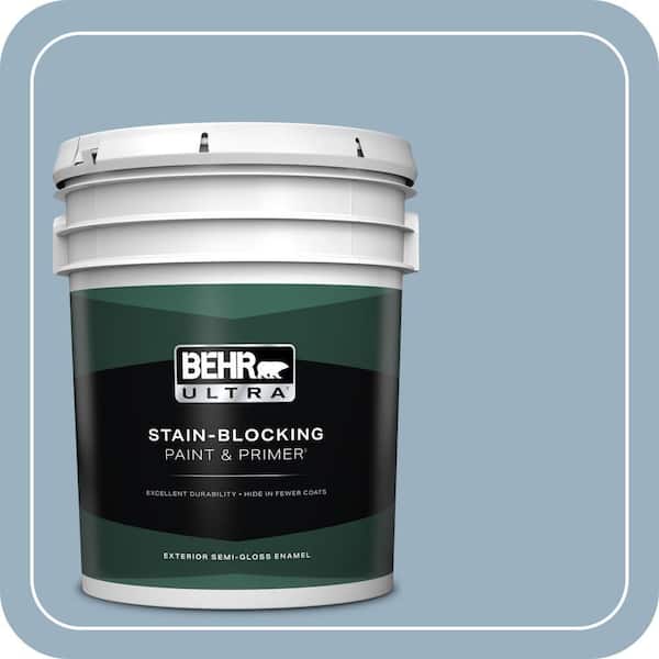BEHR ULTRA 5 gal. #ECC-32-1 Cloudless Day Semi-Gloss Enamel Exterior Paint & Primer