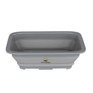 Bino Collapsible Wash Basin - Space Saving Portable Folding Dish Pan Dish Tub, Grey, Gray