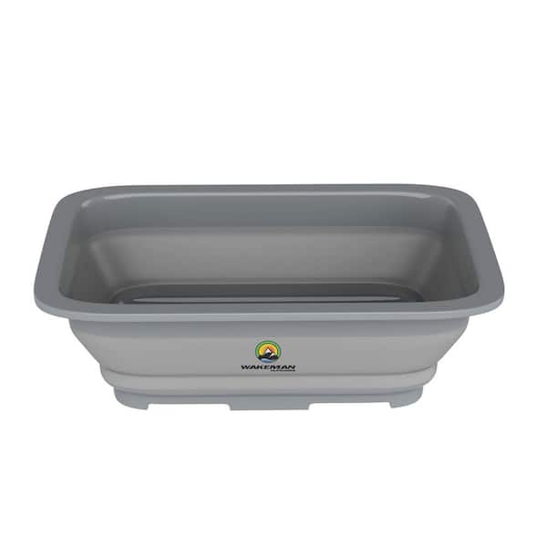 Unbranded 10 L Collapsible Portable Wash Basin Pop-Up Dish Tub and Cooling Chest in Gray