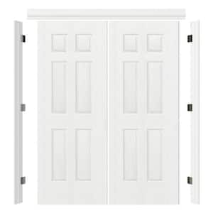 TENONER 64 in. x 80 in. Universal Primed Hollow Core Wood 5-Panel ...