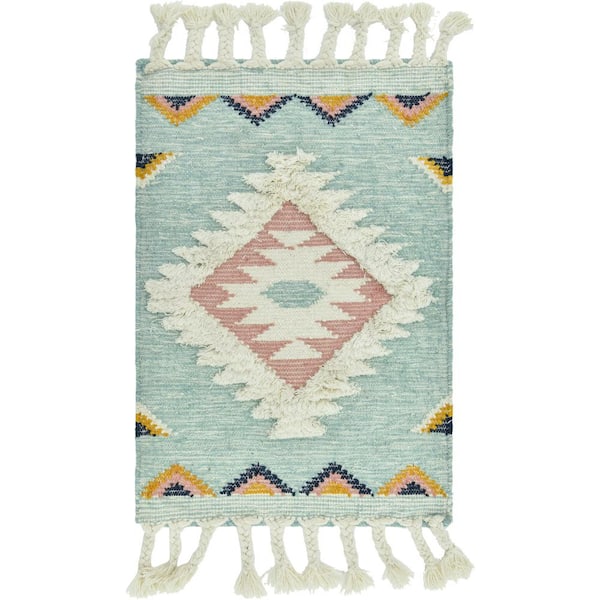 Unique Loom Mesa Light Blue 2 ft. x 3 ft. Area Rug