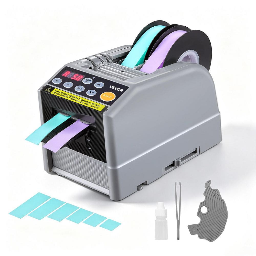 Automatic Tape Dispenser 999 mm Max Cut Length Ribbon Cutter, 110V Electric Automatic Tape Cutter, Dual-Tape Capability