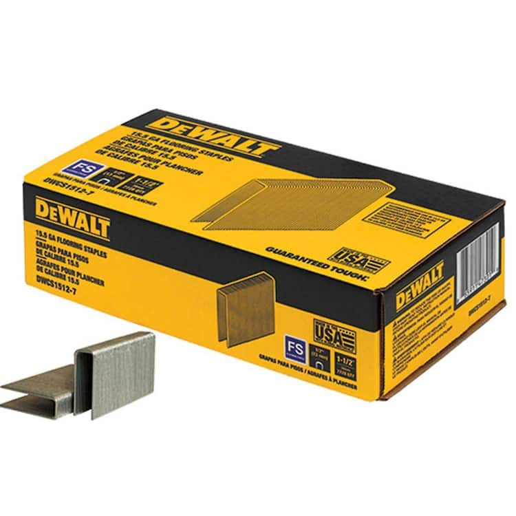 DEWALT 1-1/2 in. x 15-1/2-Gauge Glue Collated Flooring Staple (7,000 per Box)