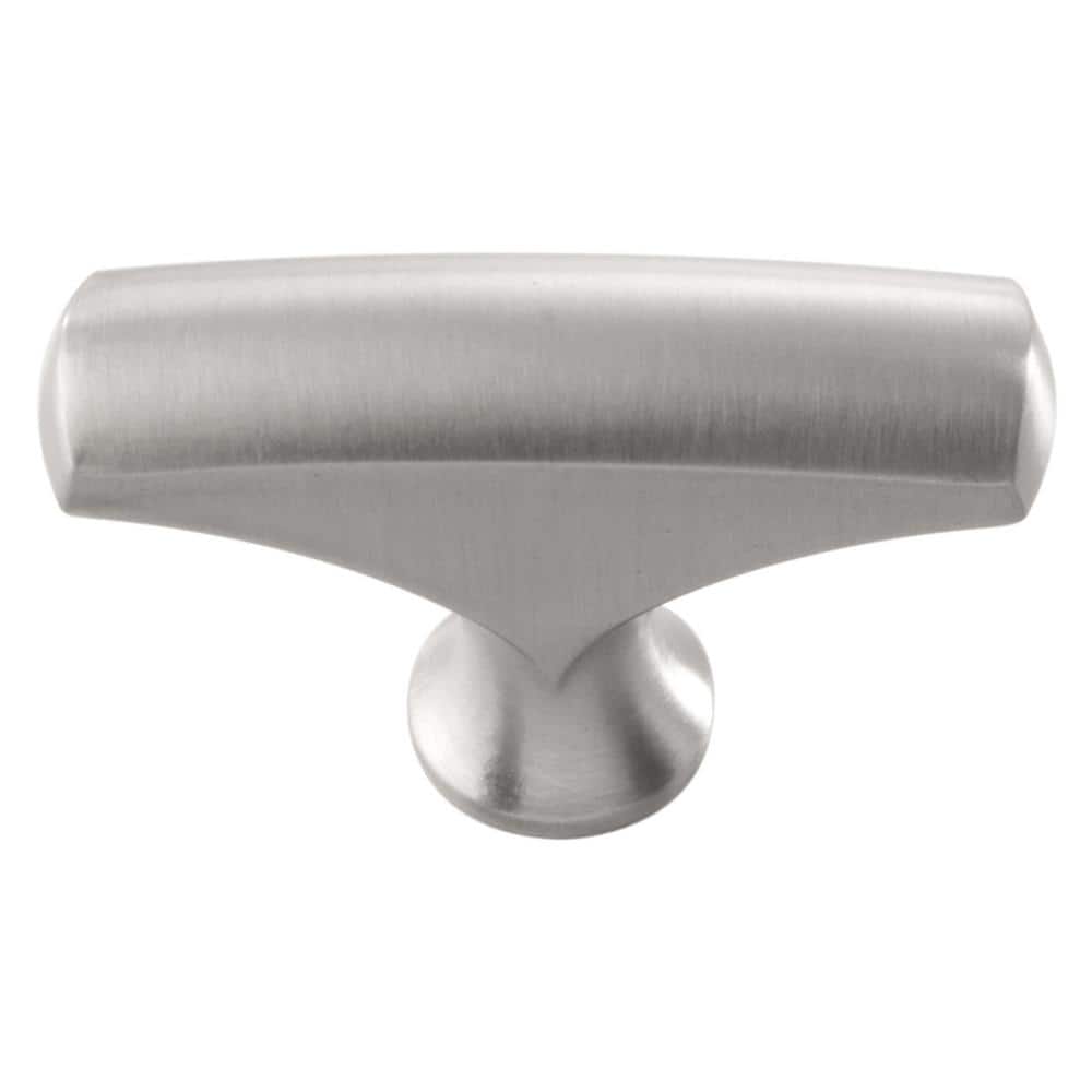 HICKORY HARDWARE Greenwich Collection 1/2 in. X 1-3/4 in. Stainless Steel Finish Cabinet Door and Drawer Knob (10-Pack) -  P3372-SS-10B
