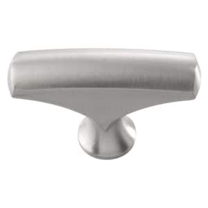Greenwich Collection 1/2 in. X 1-3/4 in. Stainless Steel Finish Cabinet Door and Drawer Knob (10-Pack)