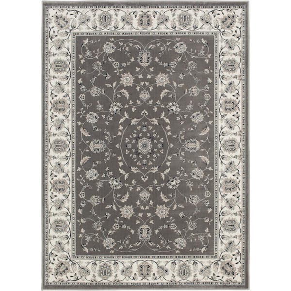 Kurdamir Rockland Dove 8 ft. x 11 ft. Traditional Polypropylene Area Rug