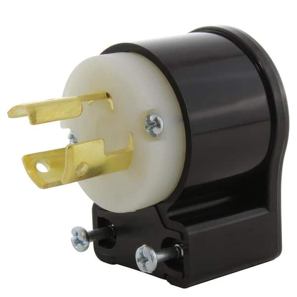 AC WORKS 15 Amp 125-Volt NEMA L5-15P 3-Prong All Angles Elbow Industrial Locking Male Plug
