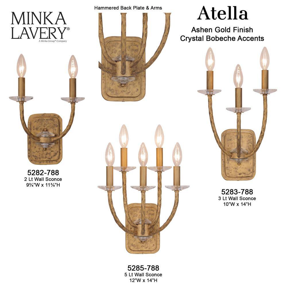 Ashen Gold 36" 8-Light Candle Style Chandelier with Crystal Accents