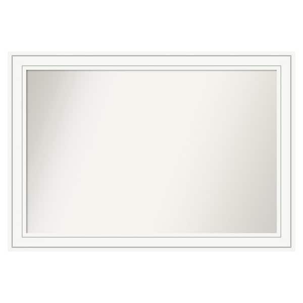 Amanti Art Craftsman White 43 in. x 30 in. Custom Non-Beveled Satin Wood Framed Bathroom Vanity Wall Mirror