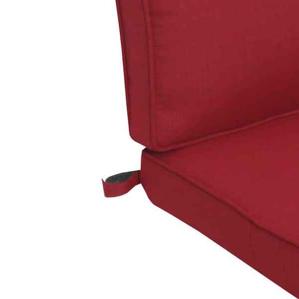 Hampton Bay 20.5 in. x 19.5 in. Trapezoid Outdoor Seat Cushion in Chili  (2-Pack) XM0DF61B-DKD4 - The Home Depot