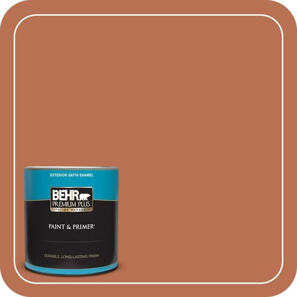 BEHR PREMIUM PLUS 1 qt. #230D-6 Iced Tea Satin Enamel Exterior Paint & Primer