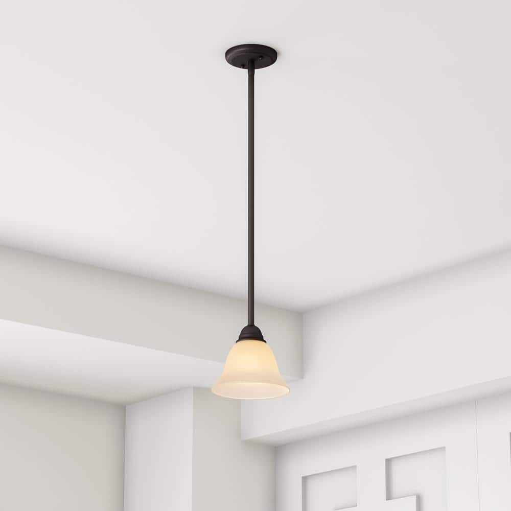 Manor Oil Rubbed Bronze Mini Pendant with Frosted Glass Shade