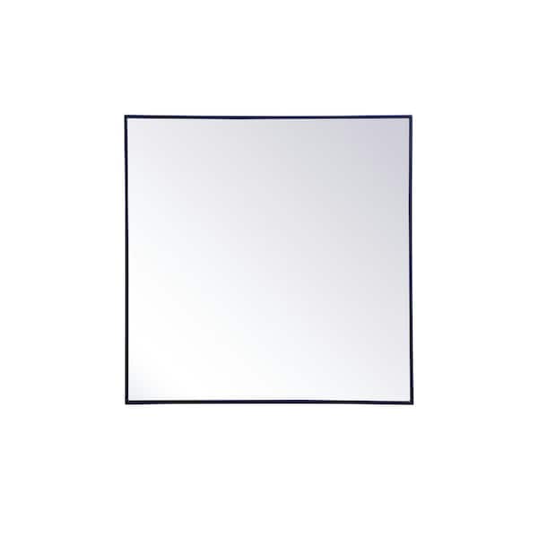 Unbranded Medium Rectangle Blue Modern Mirror (36 in. H x 36 in. W)