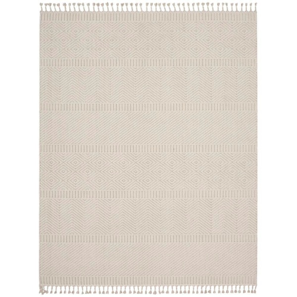 Nourison Paxton Ivory 9 ft. x 12 ft. Geometric Contemporary Area Rug