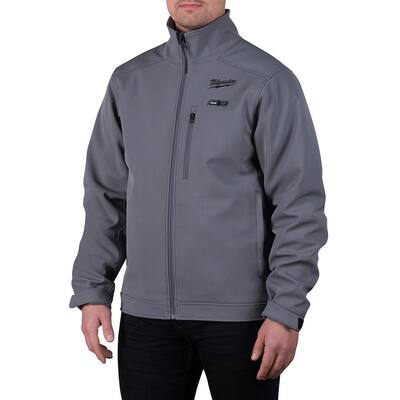 Men's Large M12 12V Lithium-Ion Cordless TOUGHSHELL Gray Heated Jacket (Jacket and Charger/Power Source Only)
