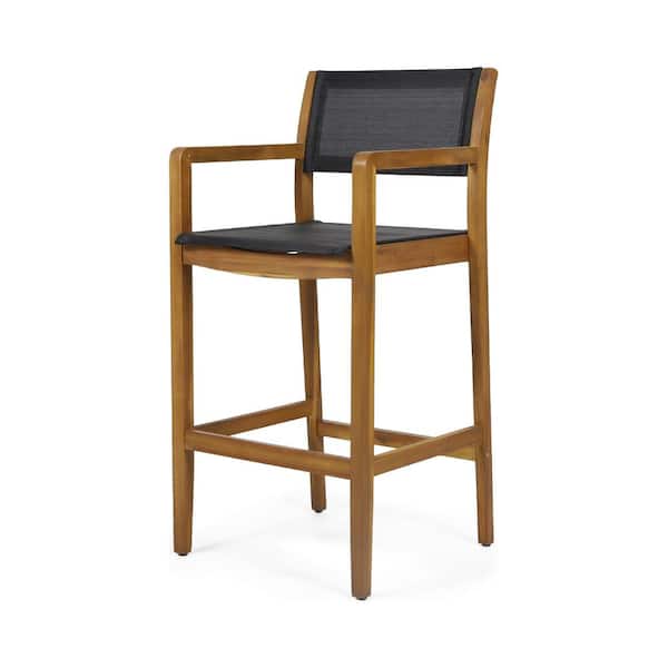 URTR 17.7 in. Brown Acacia Wood Stool with Footrest Round Accent Chair Bar  Stool For Dining, Indoor and Outdoor (Set of 1) HY01818Y - The Home Depot