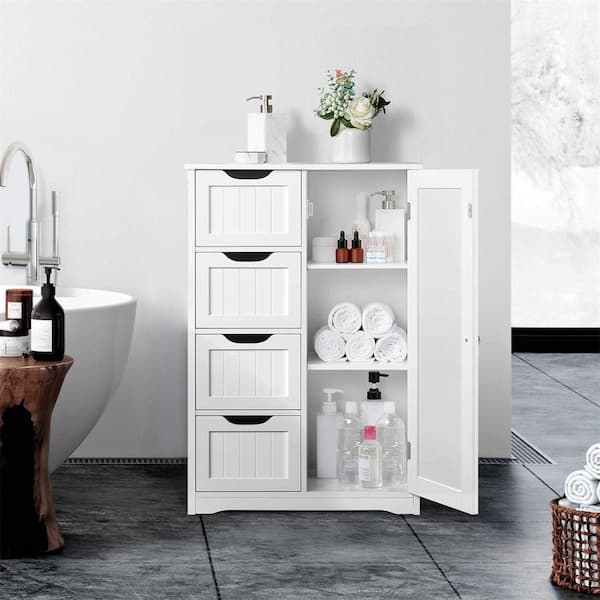 Baxton Studio Bauer 4-Drawer Bathroom Storage Cabinet in White