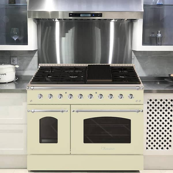 Commercial-Style 48 in. 5.8 cu. ft. Double Oven Dual Fuel Range