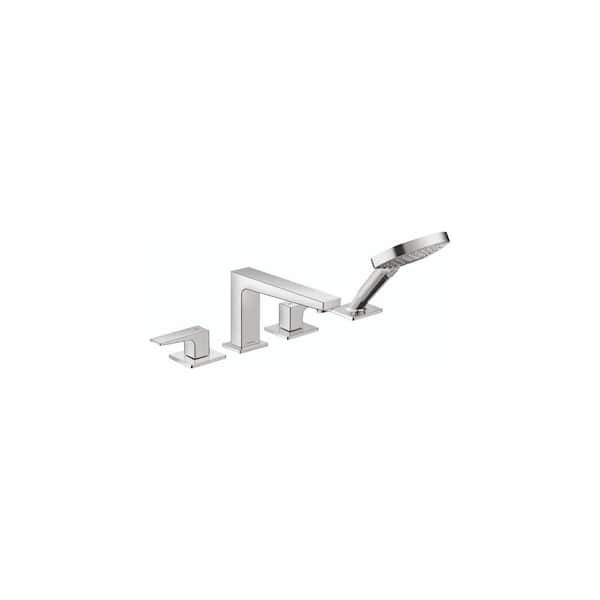 Hansgrohe Metropol 2-Handle Deck Mount Roman Tub Faucet with Hand Shower in Chrome