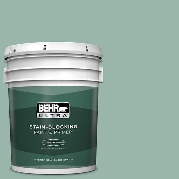 BEHR ULTRA 5 gal. #S420-3 Nile River Extra Durable Semi-Gloss Enamel Interior Paint & Primer