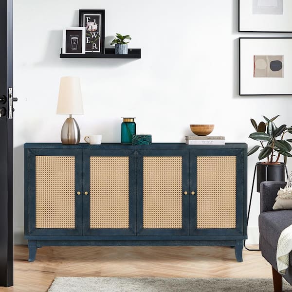 COWLOWN 59.80 in. W x 15.60 in. D x 32.30 in. H Antique Navy Blue