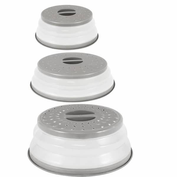 3-Pack PP Microwave Food Covers Splatter Guard Vented Lid BPA Free Dishwasher Safe Heat Resistant Multi Use