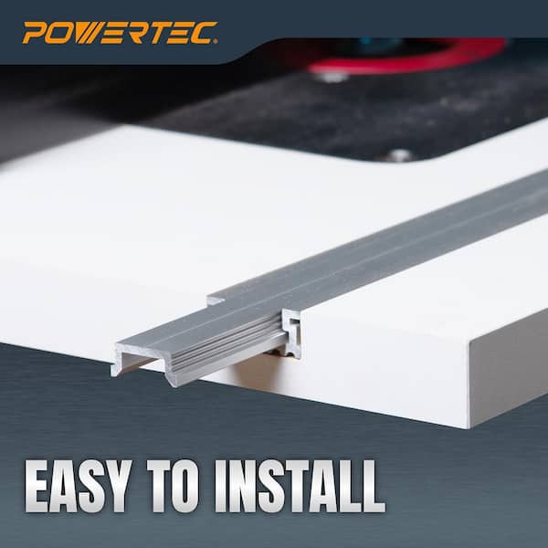POWERTEC 32 in. Aluminum Miter T-Track and T-Bar Set, 1 Set, For