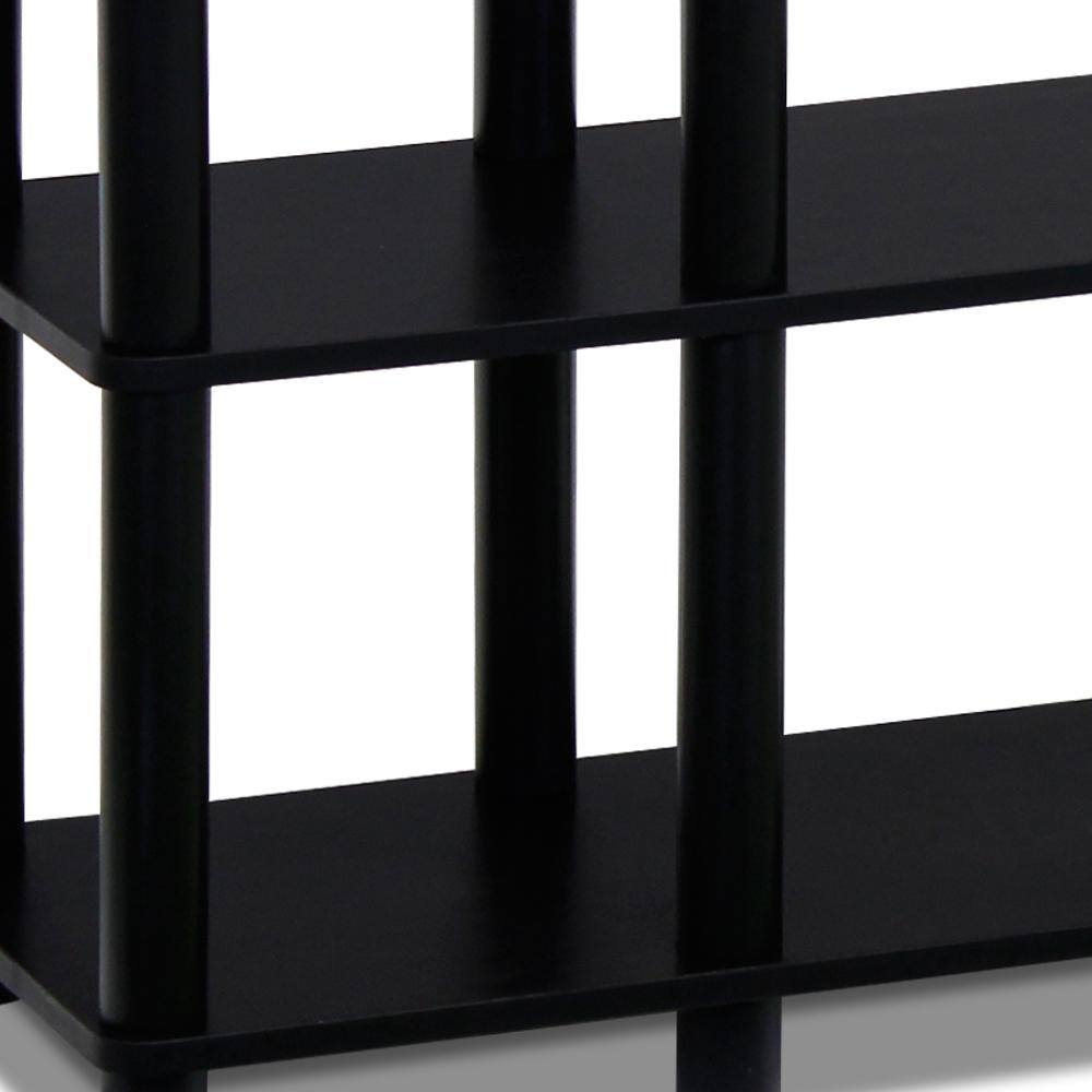 Espresso Adjustable Wood Kids Toy Storage Shelf with Cubes