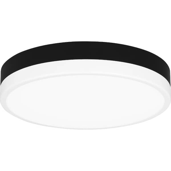 Quoizel Weldin 11 in. Matte Black White LED Flush Mount