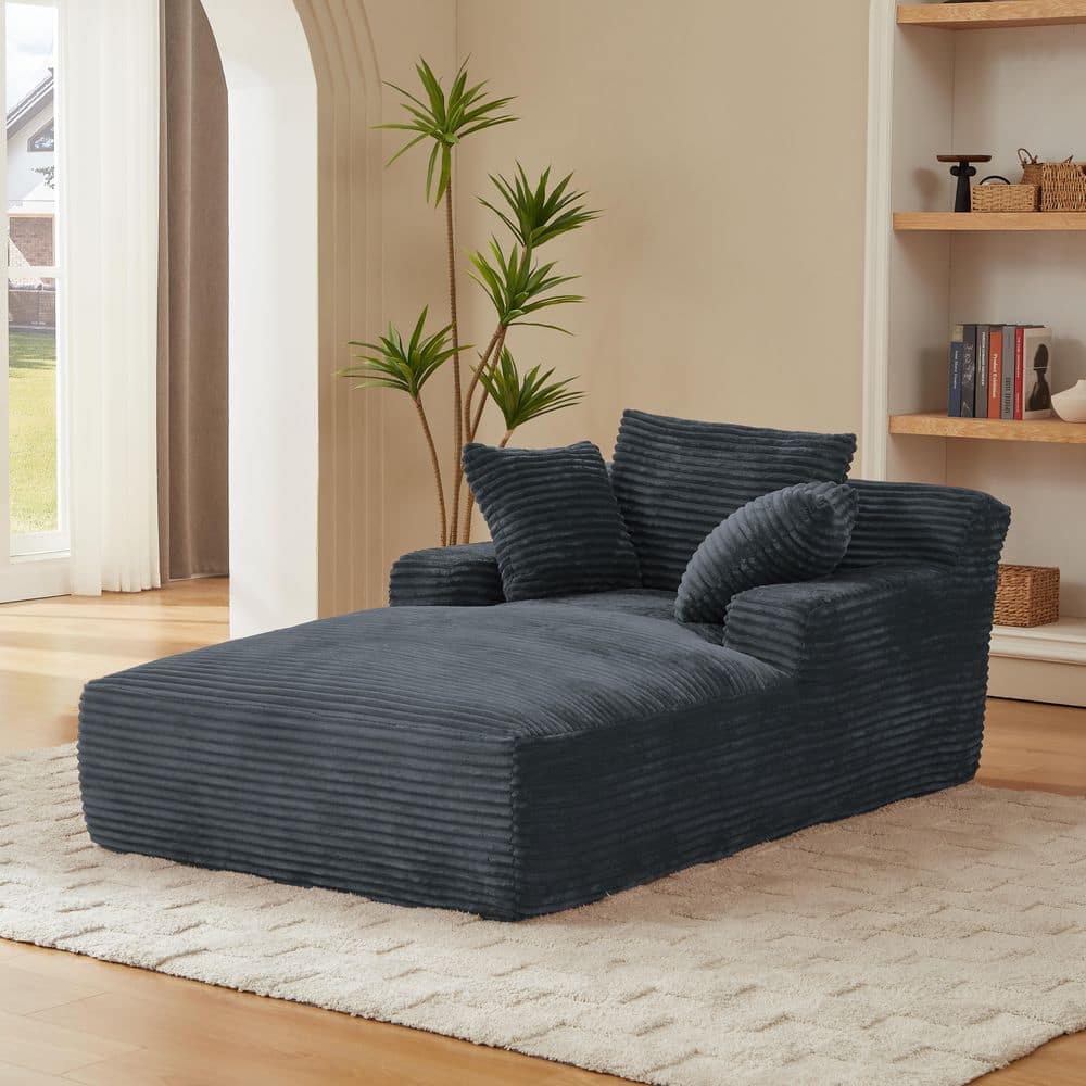 Dawn 49.2 in. Dark Grey Corduroy Oversized Square Arm Lounge Chair with Pillows price history on PriceWatchPro