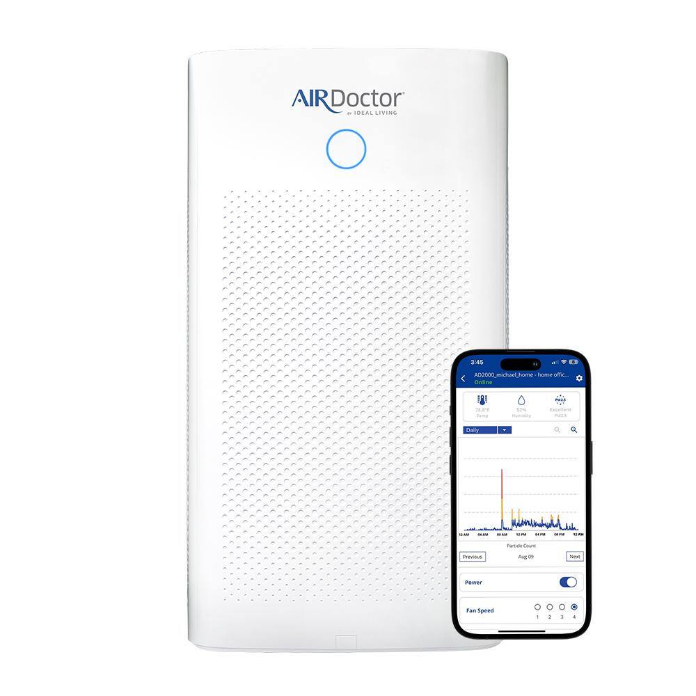 AirDoctor White Smart HEPA Tower Air Purifier with Carbon Filters
