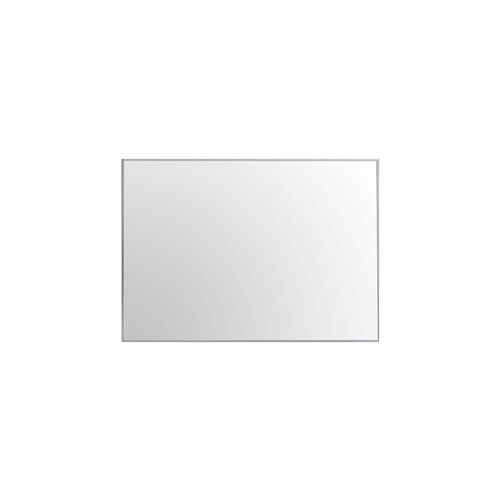 Brushed Wood Frame Rectangular 48" x 30" Wall Mirror