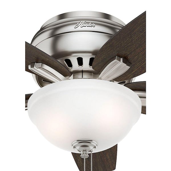 Indoor Low Profile Brushed Nickel Finish Ceiling Fan with Light Kit New 42 in 