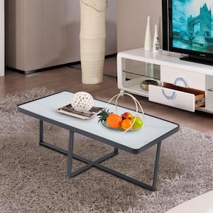 47.24 in. Black Rectangle Sintered Stone Table Top Coffee Table