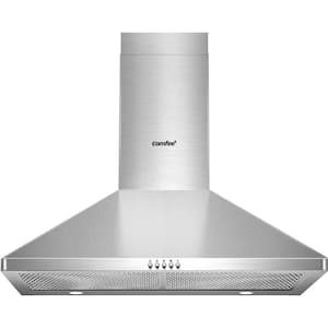 30 in. 450 CFM Convertible Ducted Wall Mounted Range Hood in Stainless Steel with Aluminum Permanent Filters, LED Lights