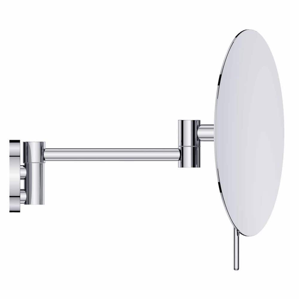 8 in. W x 8 in. H Round Frameless Wall Hanging Bathroom Vanity Mirror Shaving Mirror in Silver