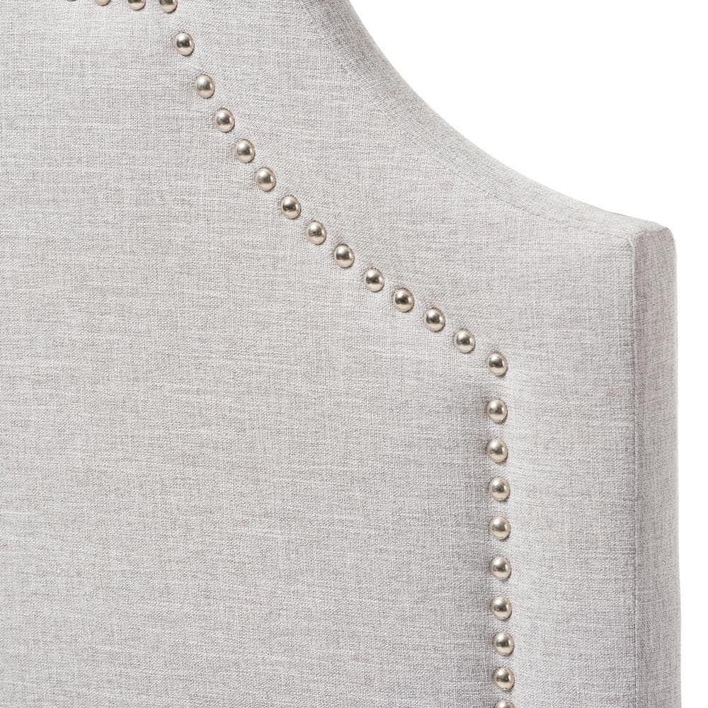 Modern Twin Upholstered Leather Headboard with Nailhead Trim
