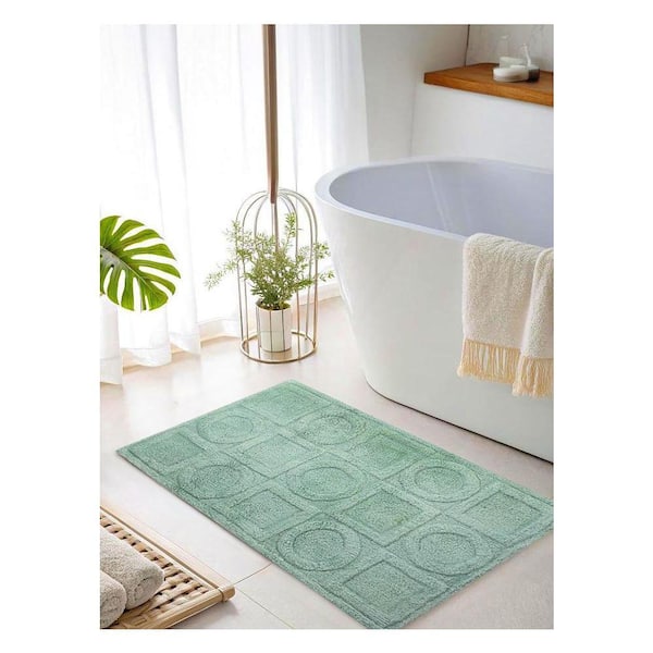 GAURI KOHLI Almaty Teal Bath Mat 24 in. x 36 in. GK81030 - The