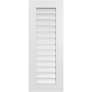 16 in. x 42 in. Rectangular White PVC Paintable Gable Louver Vent Functional