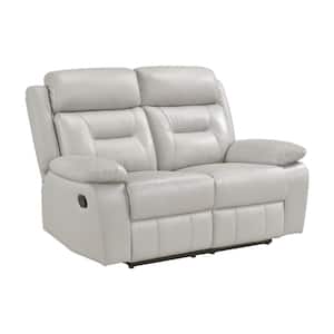 Lazzara Emillia 62.5 in. W Latte Leather 2-Seater Manual Double