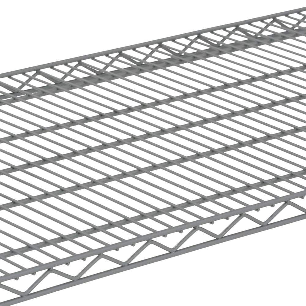 Gray Adjustable 5-Tier Steel Wire Shelving Unit with Wheels