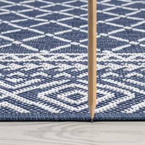 Eco Diamond Navy 4 ft. x 6 ft. Indoor/Outdoor Area Rug