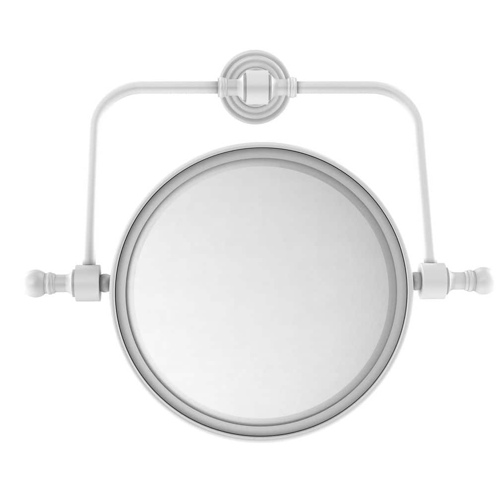 Retro Wave 8in. W x 8in. H Round Framed  Wall Mounted Magnifying Bathroom Make-Up Mirror with 5X Mag. in Matte White price history on PriceWatchPro