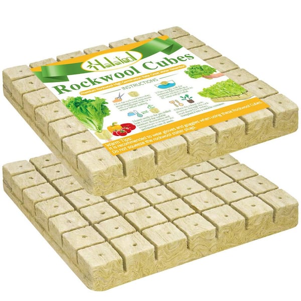  11.4 in. x 11.4 in. Rock Wool Stonewool Grow Cubes for Hydroponics Soilless Cultivation Clone Plants (2-Pack)