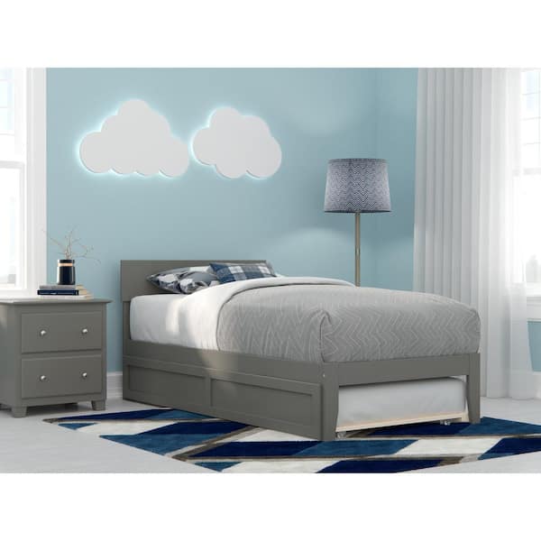 AFI Boston Grey Twin Bed with Twin Trundle