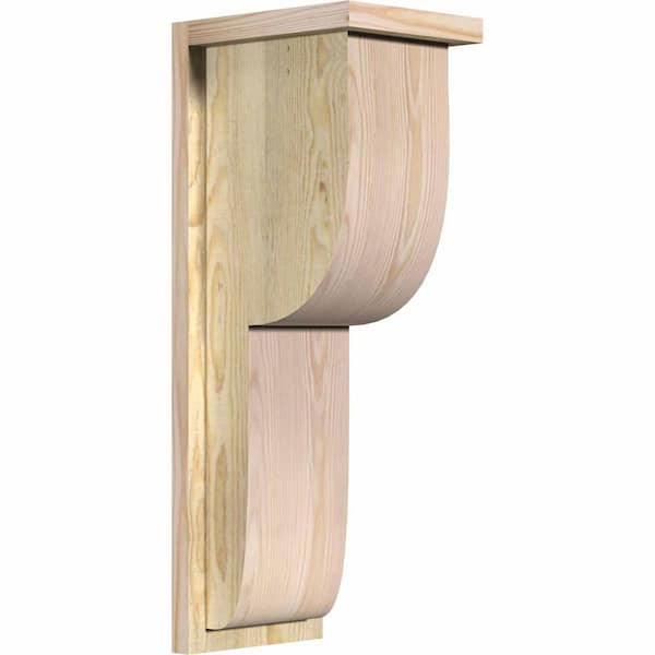 Ekena Millwork 8 in. x 10 in. x 26 in. Douglas Fir Crestline Rough Sawn Corbel with Backplate