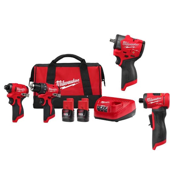 M12 12-Volt Lithium-Ion Brushless Cordless Subcompact Drill and Impact Driver Combo Kit with Die Grinder (4-Tool)